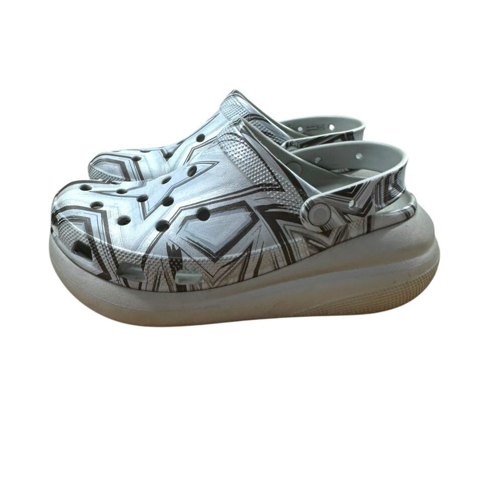 Crocs Classic Crush Disco Clogs Mens 8 Womens 10 Gray Star Platform Shoes